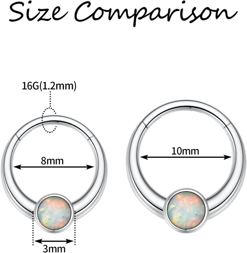 FUNLMO Store 316L Surgical Steel Septum Ring Nose Ring Hoop Hypoallergenic Daith Cartilage Conch Tragus Rook Earlobe Piercing Jewerly for Women Men - Image 3